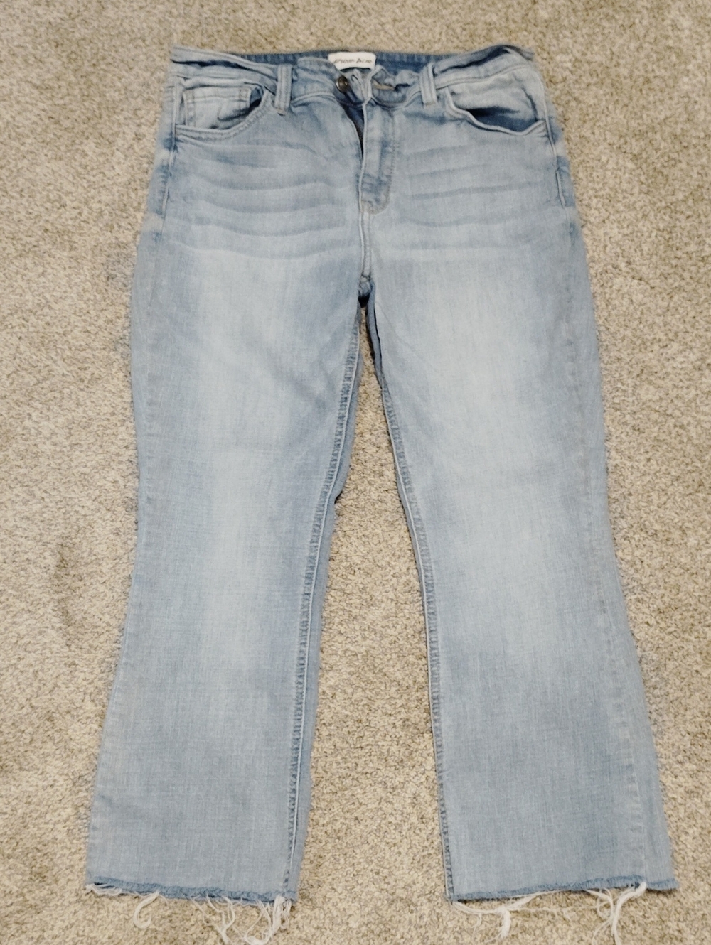 Light Blue Mid-Rise Flared Wide-Leg Jeans
